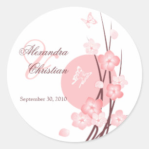 Adesivo O rosa floresce o anúncio do casamento da