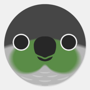 Adesivo O rosto de um periquito de bochecha verde