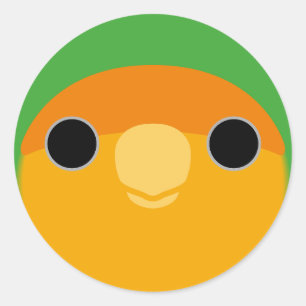 Adesivo O rosto de um pombinho de cara laranja