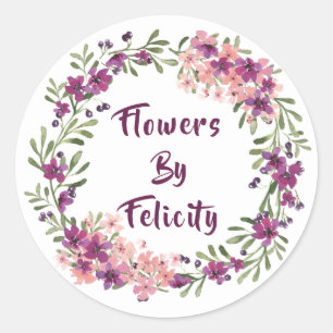 Adesivo O roxo bonito tonificou o marketing floral da