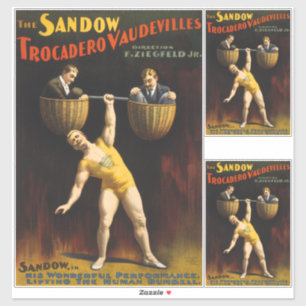 Adesivo O Sandow Eugen Sandow Levantador de Peso Vaudevill