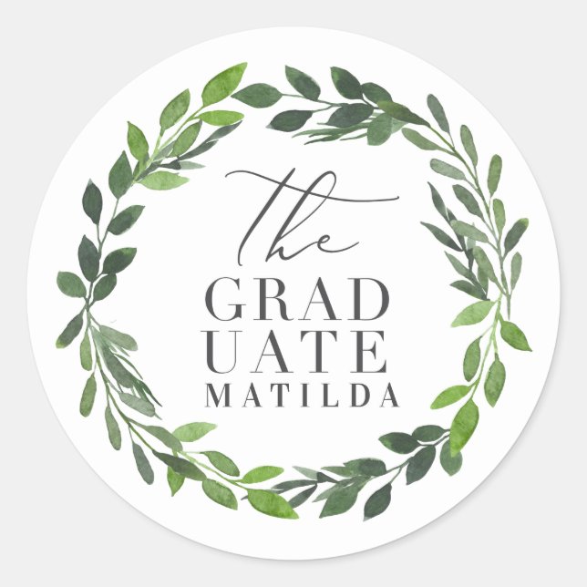 Adesivo O script do formando e a camada de folhagem de aqu (Frente)