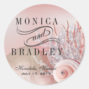 Adesivo O Seashell sonha o rosa do casamento de praia