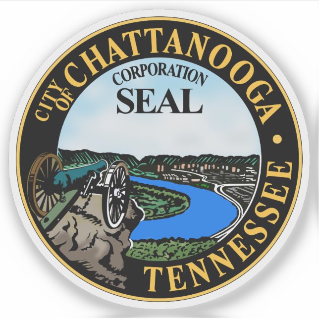 Adesivo O Selo de Chattanooga, Tennessee (Frente)