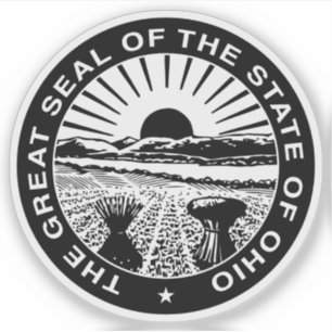 Adesivo O selo do estado de Ohio (versão b&w)