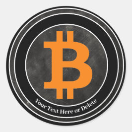 Adesivo O seu texto/cor preto e Cinza Grunam a Cripto Bitm