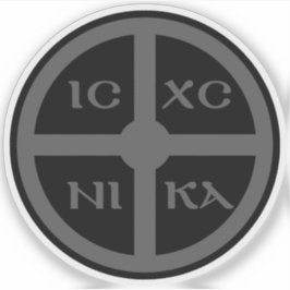 Adesivo O símbolo do ICXC NIKA Cross - Jesus Cristo (cinza