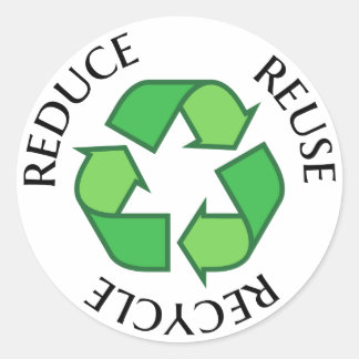 Adesivo O símbolo verde do reciclagem, reduz o reciclar
