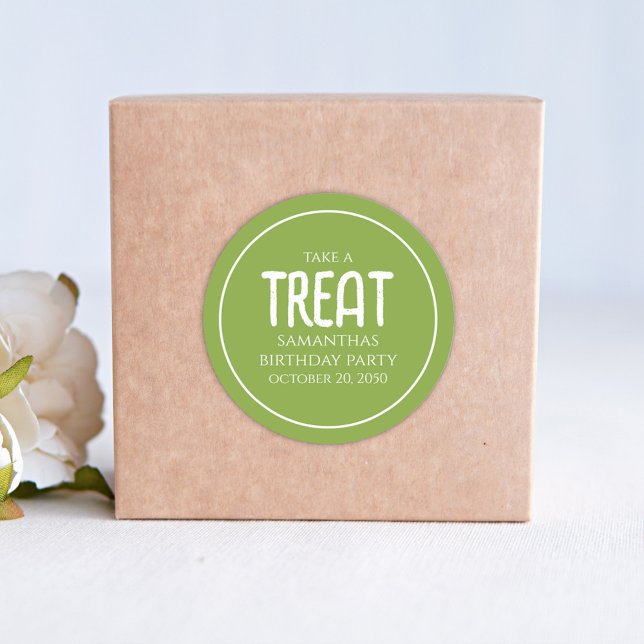 Adesivo O Simples Tratado De Aniversário Favorece O Verde  (Criador carregado)