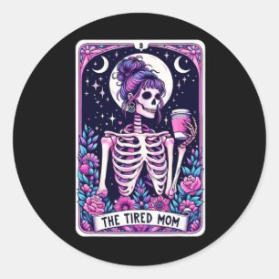 Adesivo O Skeleton do Cartão Tarot da Mãe Cansado