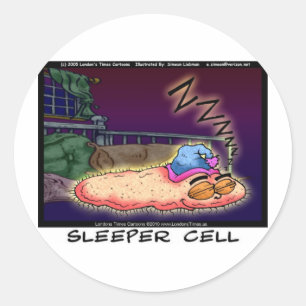 Adesivo O Sleeper Cell Engraçado Oferece Camisetas e Coleç