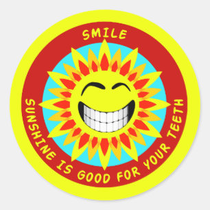 Adesivo O sorriso, luz do sol é bom para seus dentes