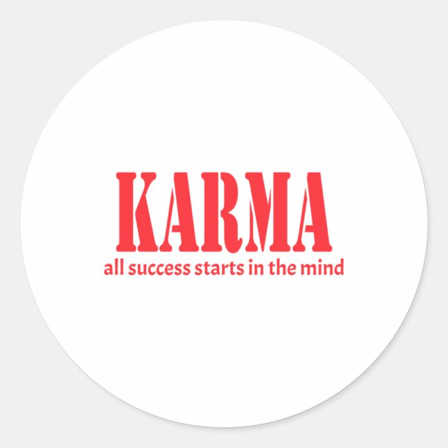 Adesivo O Sucesso De Karma Começa No Pau Da Mente (Frente)