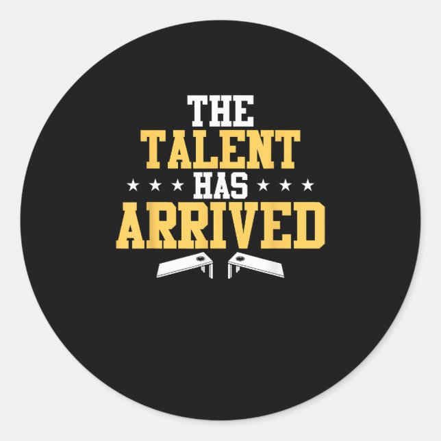 Adesivo O Talento Chegou Engraçado Cornhole (Frente)