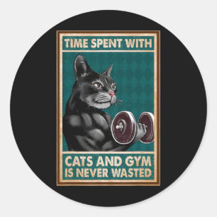 Adesivo O Tempo Gasto Com Gatos E Gym Nunca É O Corpo Do T