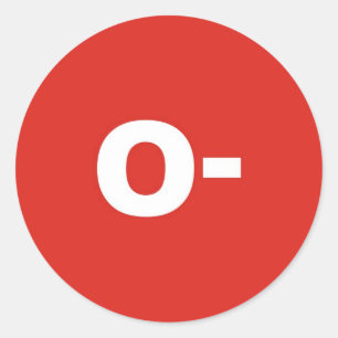 Adesivo O - Tipo De Sangue / Grupo Rh (Rhesus) Negativo