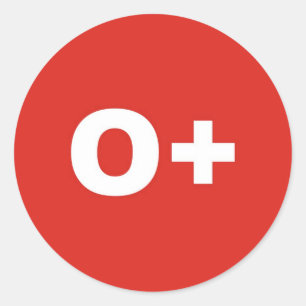 Adesivo O+ Tipo De Sangue / Grupo Rh (Rhesus) Positivo