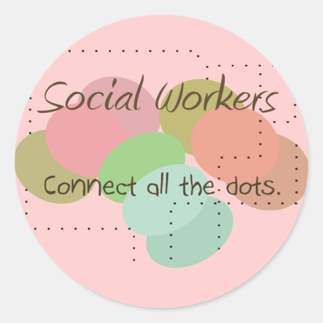 Adesivo O Trabalhador Social Oferece "Conectar Todos Os Po (Frente)