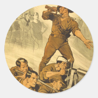 Adesivo O trompete chama Poster de Vintage WW1