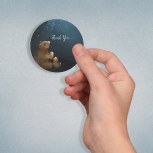 Adesivo O Urso Bonito Brilha Pequena Estrela Obrigado
