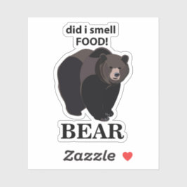 Adesivo O Urso Cheirava Um Urso Engraçado Da Comida