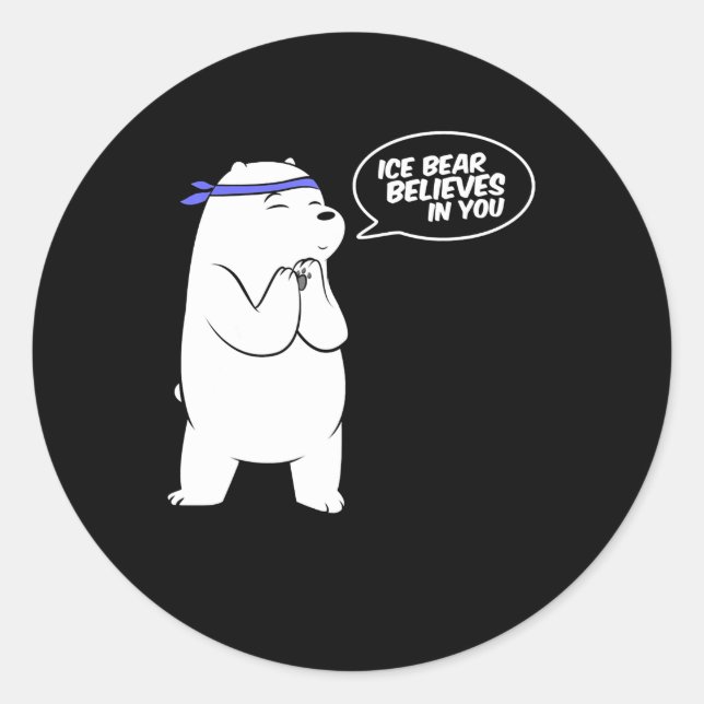 Adesivo O Urso De Gelo Acredita Em Seu Urso Polar. (Frente)