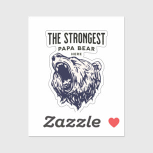 Adesivo O Urso de Papá mais forte aqui, Dia de os pais Pre