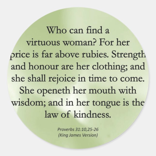 Adesivo O valor das mães não pode ser medido (Proverbs 31) (Frente)