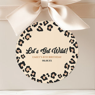 Adesivo O Vamos Leopard Cheetah Fica Selvagem! Festa de an