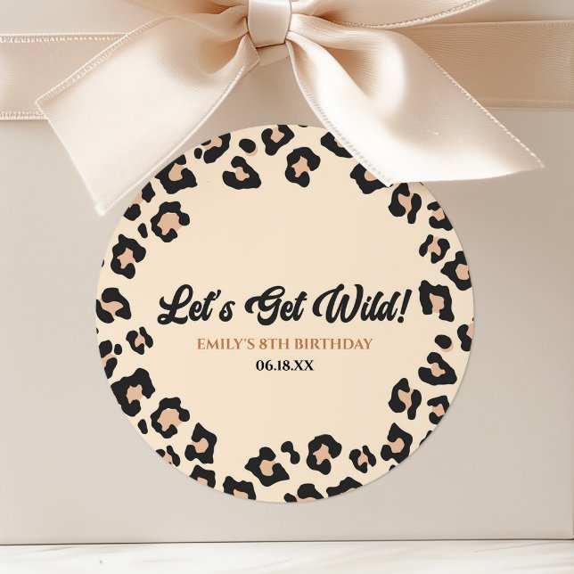 Adesivo O Vamos Leopard Cheetah Fica Selvagem! Festa de an (Criador carregado)