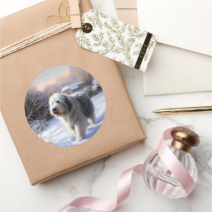 Adesivo O velho pastor de inglês deixa nevar o Natal