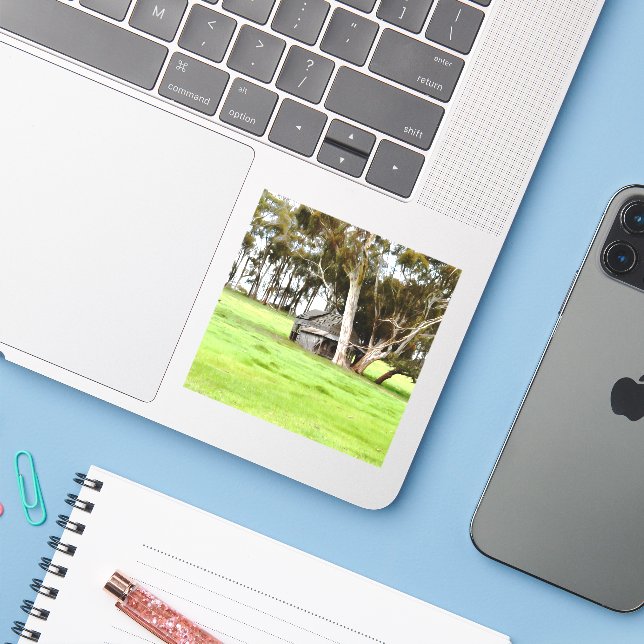 Adesivo O Velho Vedante De Pilha De Madeira (Notebook com iPhone)