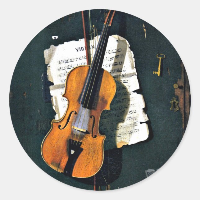 Adesivo O Velho Violino, pintura de arte (Frente)