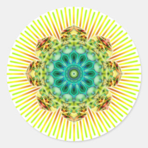 Adesivo O verde amarelo da mandala faz seu próprio fund