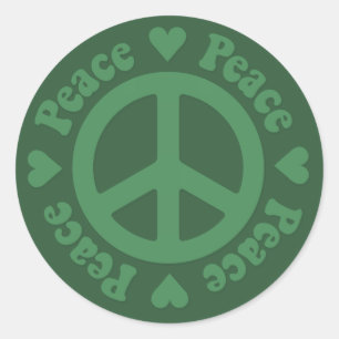 Adesivo O verde desvanece-se sinal de paz
