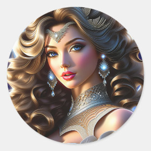 Adesivo O vestido da mulher é lindo e impressionante. O