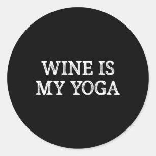 Adesivo O Vinho É a Minha Yoga - Estilo Vintage -