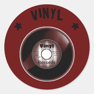 Adesivo O VINIL 45 RPM grava, preto & vermelho