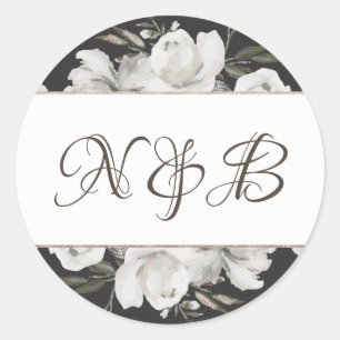 Adesivo O vintage ama o casamento floral branco do