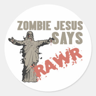 Adesivo O zombi Jesus diz RAWR