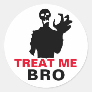 Adesivo O zombi trata-me Dia das Bruxas engraçado de Bro