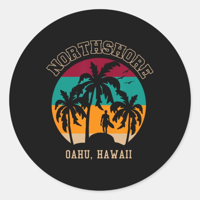 Adesivo Oahu Hawaii, do norte1 (Frente)