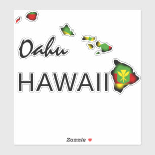 ADESIVO OAHU - KANAKA MAOLI HAWAII ISLANDS BLK