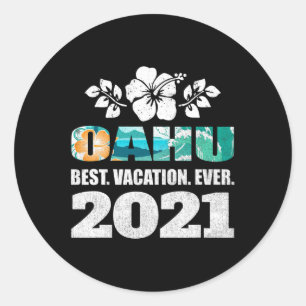 Adesivo Oahu Melhor Férias Já Souvenir 