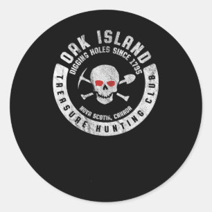 Adesivo Oak Island Treasure Hunting Club Vintage Skull E