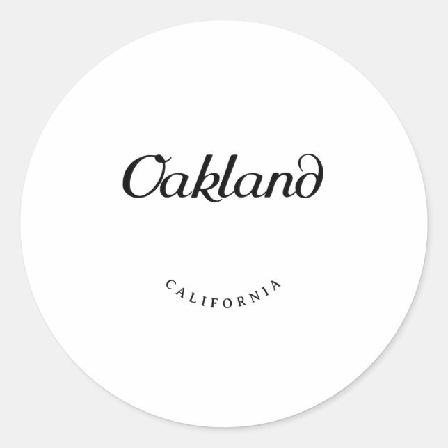 Adesivo Oakland California Black Font (Frente)