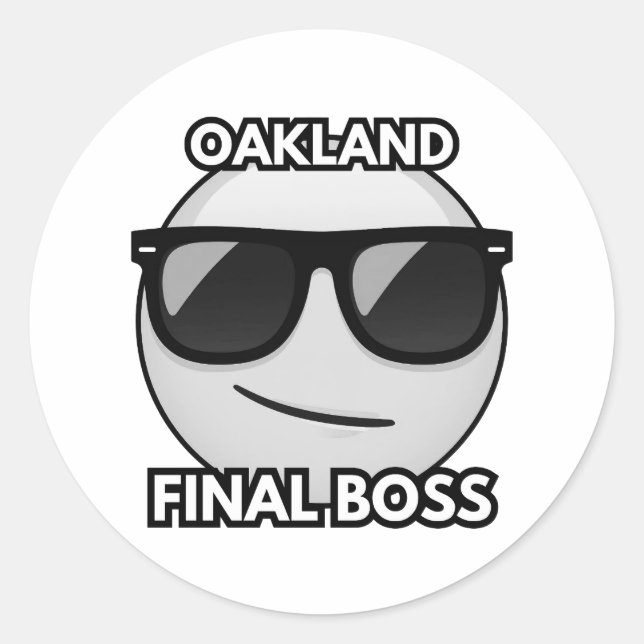 Adesivo Oakland Final Boss Cool Emoji Sticker (Frente)
