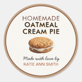 Adesivo Oatmeal Cream Pie Label | Homemade Bakery Sticker