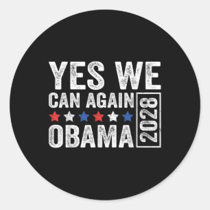 Adesivo Obama 2028 Engraçado Retrato Democrata nas Eleiçõe