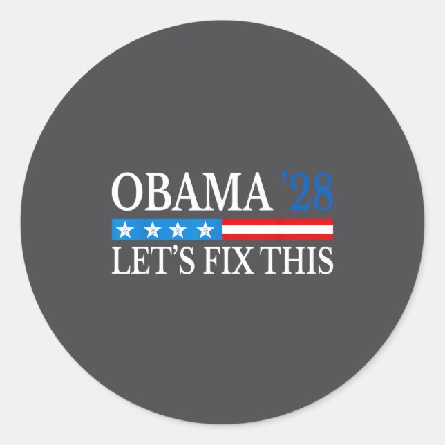 Adesivo Obama 2028 Let's Fix This Obama 48th President (Frente)